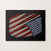 Vintage amerikanische Flaggenbaseball Puzzle (Horizontal)