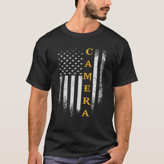 Vintage amerikanische Flaggenfotografie T-Shirt (Vorderseite)
