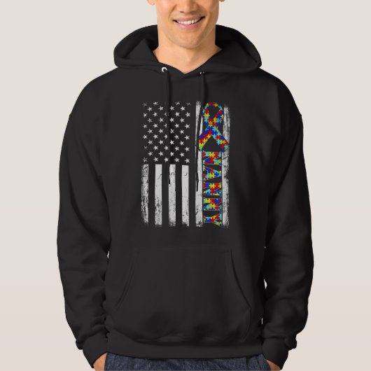 Vintage amerikanische Flaggenjugend Hoodie (Vorderseite)