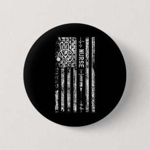 Vintage amerikanische Flaggennurse Button