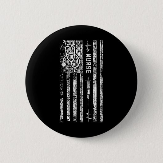 Vintage amerikanische Flaggennurse Button (Vorderseite)