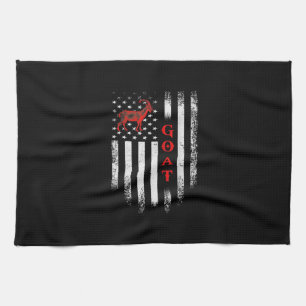 Vintage amerikanische Flaggenziege Geschirrtuch