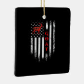 Vintage amerikanische Flaggenziege Keramikornament (Rechts)