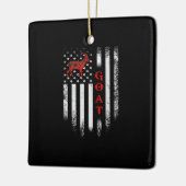 Vintage amerikanische Flaggenziege Keramikornament (Links)