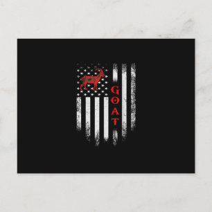 Vintage amerikanische Flaggenziege Postkarte