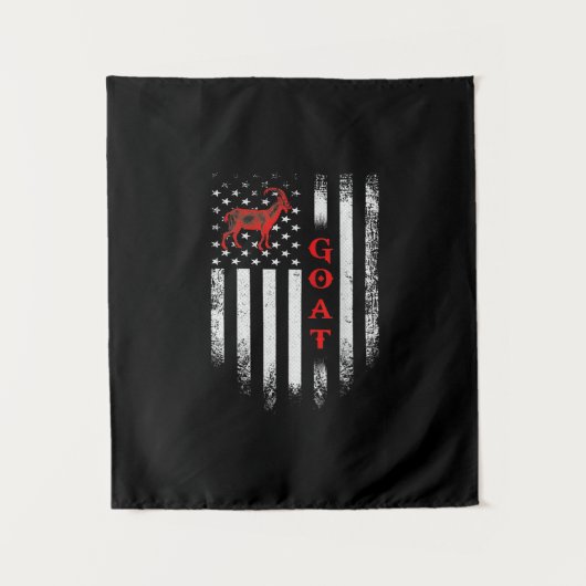 Vintage amerikanische Flaggenziege Wandteppich (Vorderseite)