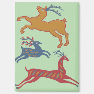 Vintage Amerikanische Folk Art Hirsch in Sonderfar Magnet