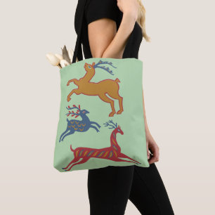 Vintage Amerikanische Folk Art Hirsche in Sonderfa Tasche
