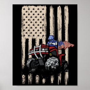 Vintage Amerikanische Geländefahrzeuge ATV Vierrad Poster