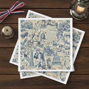 Vintage-Amerikanische-Geschichtscollage USA 250 ID Serviette