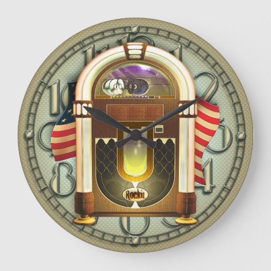 Vintage amerikanische Jukebox-Wall-Uhr Große Wanduhr (Vorderseite)