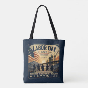 Vintage-amerikanische Labor Day-Arbeiter-Tribut-Ku Tasche