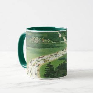 Vintage amerikanische Landschaften, Autos Roadtrip Tasse