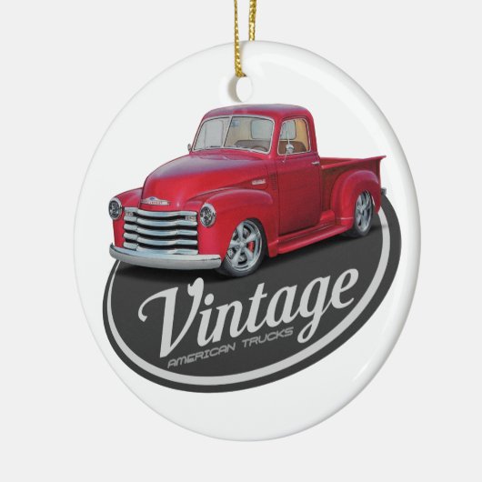 Vintage amerikanische LKWs Keramik Ornament (Links)