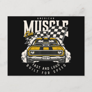 Vintage-Amerikanische-Muscle-Car-Rennflagge Begleitkarte