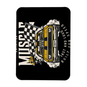Vintage-Amerikanische-Muscle-Car-Rennflagge Magnet