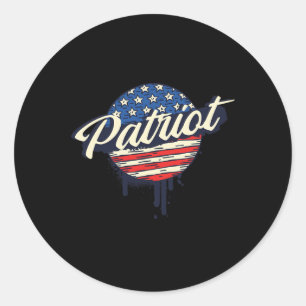 Vintage amerikanische Patriot Flag Retro Stars und Runder Aufkleber