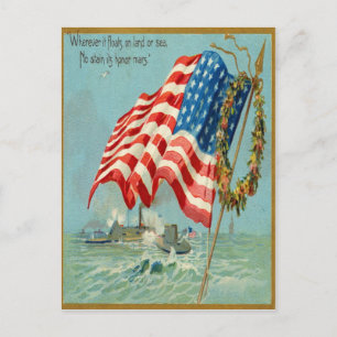 Vintage amerikanische Patriotische Militärpostkart Postkarte