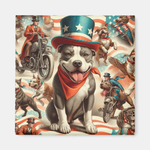 Vintage amerikanische Pit Bull Terrier Art Magnet
