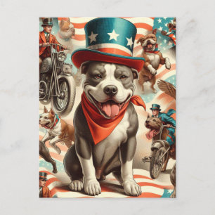 Vintage amerikanische Pit Bull Terrier Art Postkarte