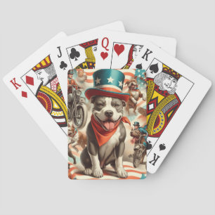 Vintage amerikanische Pit Bull Terrier Art Spielkarten