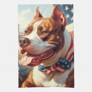 Vintage amerikanische Pit Bull Terrier Malerei Geschirrtuch