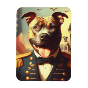 Vintage amerikanische Pit Bull Terrier Malerei Magnet