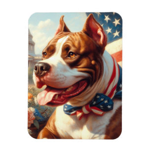 Vintage amerikanische Pit Bull Terrier Malerei Magnet