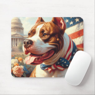 Vintage amerikanische Pit Bull Terrier Malerei Mousepad