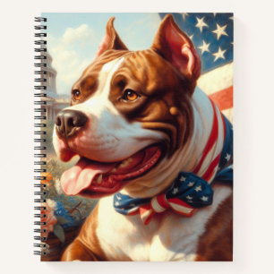 Vintage amerikanische Pit Bull Terrier Malerei Notizblock