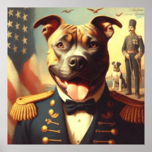 Vintage amerikanische Pit Bull Terrier Malerei Poster