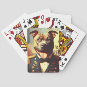 Vintage amerikanische Pit Bull Terrier Malerei Spielkarten