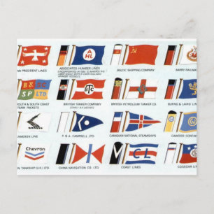 Vintage amerikanische Reedereihausflaggen Char Postkarte