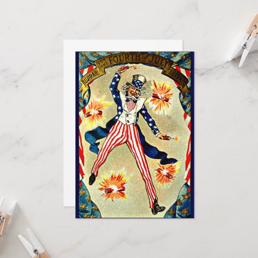 Vintage Amerikanische Unabhängigkeitstag-Feier - O Karte (Vorderseite/Rückseite Beispiel)