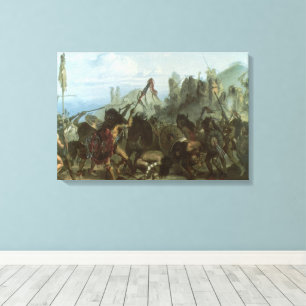 Vintage Amerikanische Ureinwohner, Bison Dance von Leinwanddruck