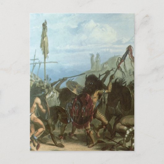 Vintage Amerikanische Ureinwohner, Bison Dance von Postkarte (Vorderseite)
