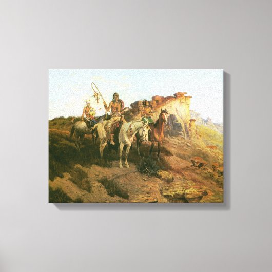 Vintage Amerikanische Ureinwohner, Pfefferlinge de Leinwanddruck (Vorderseite)