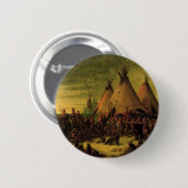 Vintage Amerikanische Ureinwohner, Sioux-Kriegsrat Button (Vorne & Hinten)