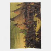 Vintage Amerikanische Ureinwohner, Sioux-Kriegsrat Geschirrtuch (Vertikal)