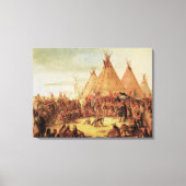 Vintage Amerikanische Ureinwohner, Sioux-Kriegsrat Leinwanddruck (Vorderseite)