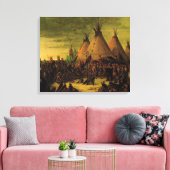 Vintage Amerikanische Ureinwohner, Sioux-Kriegsrat Leinwanddruck (Insitu (Wohnzimmer))