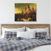 Vintage Amerikanische Ureinwohner, Sioux-Kriegsrat Leinwanddruck (Insitu (Schlafzimmer))