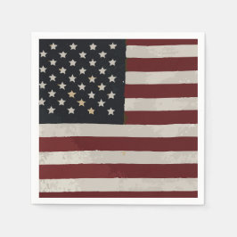Vintage amerikanische Wasserfarbenflagge 4. Juli Serviette