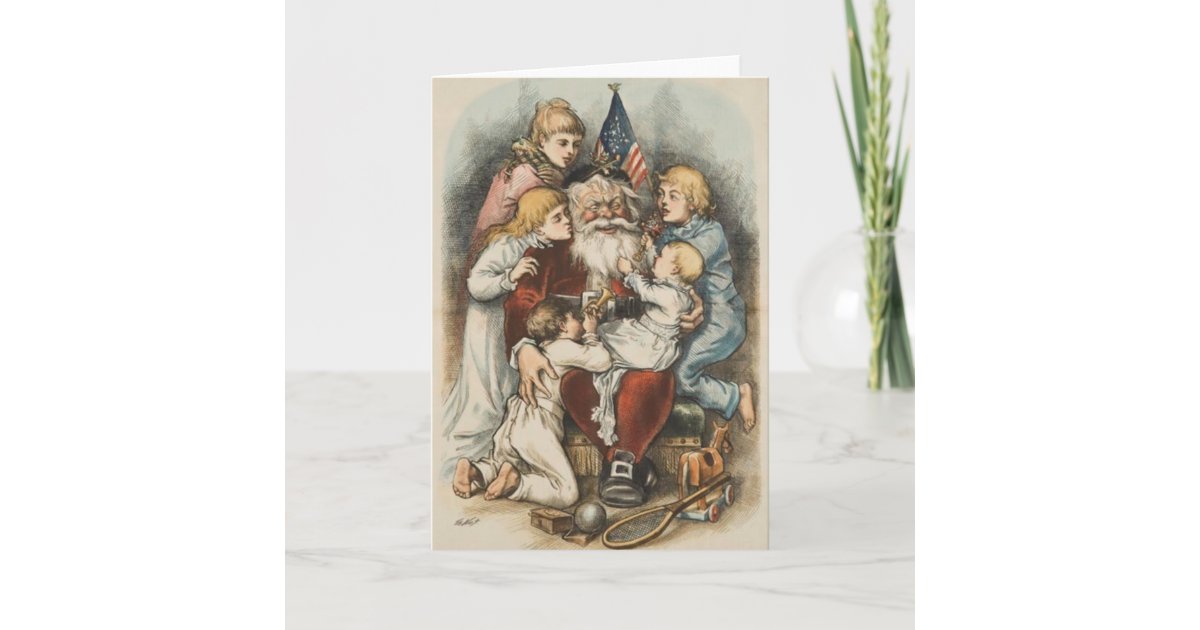 Vintage amerikanische Weihnachtskarten Feiertagskarte Zazzle.de
