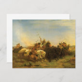 Vintage amerikanische Westkunst, Buffaljagd von Wi (Vorne/Hinten)