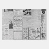 Vintage amerikanische Zeitung Antiquitätenwerbung Geschenkpapier Set (Vorderseite)