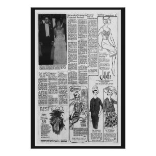 Vintage amerikanische Zeitung Kennedy 1963 Poster