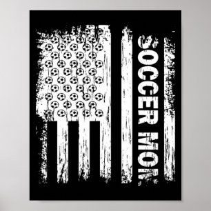 Vintage-amerikanischer-Flagge-Fußball-Mama-Footbal Poster