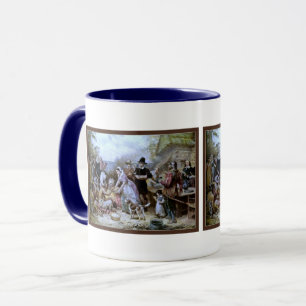 Vintage-amerikanischer Happy-Thanksgiving-Becher Tasse