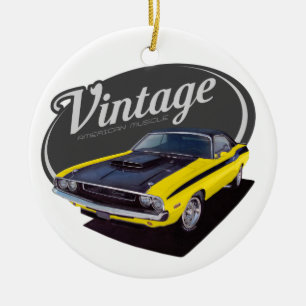 Vintage amerikanischer Muscle Challenger Keramik Ornament